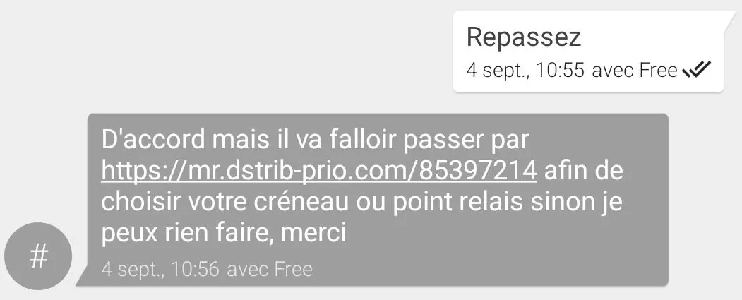URL SMS phishing