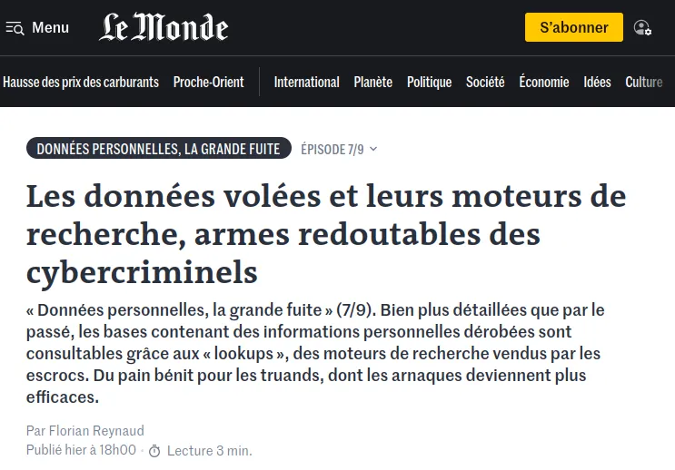 Le Monde - lookups - StalkPhish