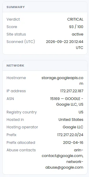 Summary and network data