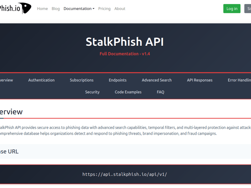 [StalkPhish.io] Advanced Phishing Detection with one&nbsp;API