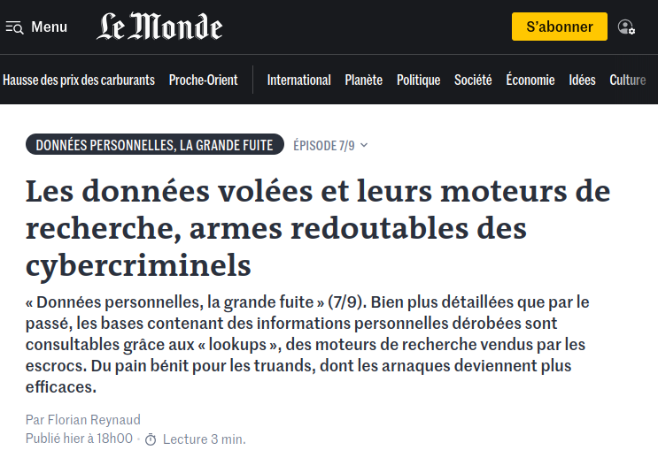 Le Monde - lookups - StalkPhish
